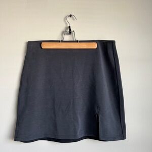 Zara Charcoal Black Mini Skirt with Side Slit